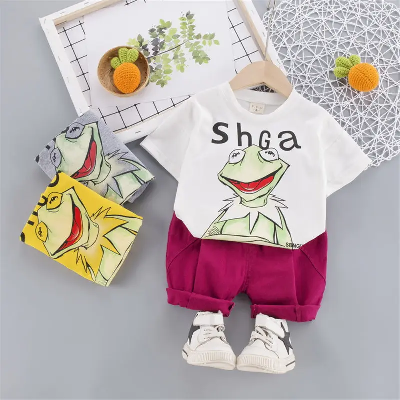 

Kids Clothes Suit New Summer Children Boys Girls Cartoon T Shirt Shorts 2Pcs/sets Baby Toddler Casual Clothing Infant Sportswear