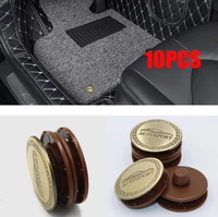 10sets universal double layer foot pad fixed buckle detachable car foot pad fixed leather carpet buckle brownblack carpet buck