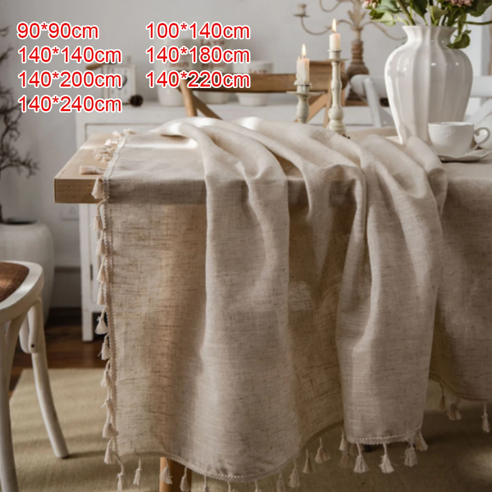 

Tablecloth Cotton and Linen tapete Rectangular Tablecloth for Table nappe de table Tassel Table Cover Tafelkleed mantel mesa