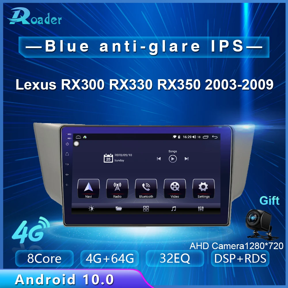 Автомобильный мультимедийный плеер Roader Android 10 0 автомобильный DVD для Lexus RX300 RX330 RX400H