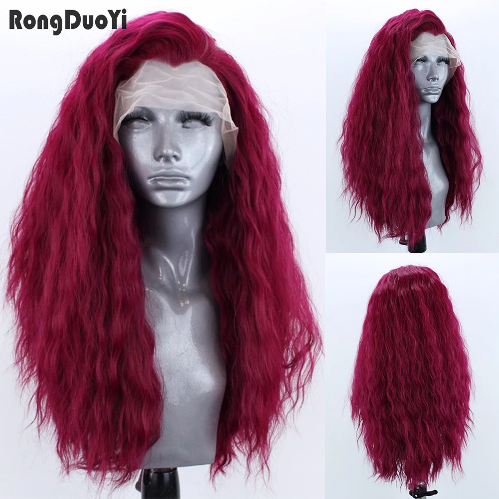 

Red Hair Lace Wigs for Women Synthetic Lace Front Wig Long Wavy Wigs Cosplay Wig High Temperature Fiber Heat Resistant Side Part