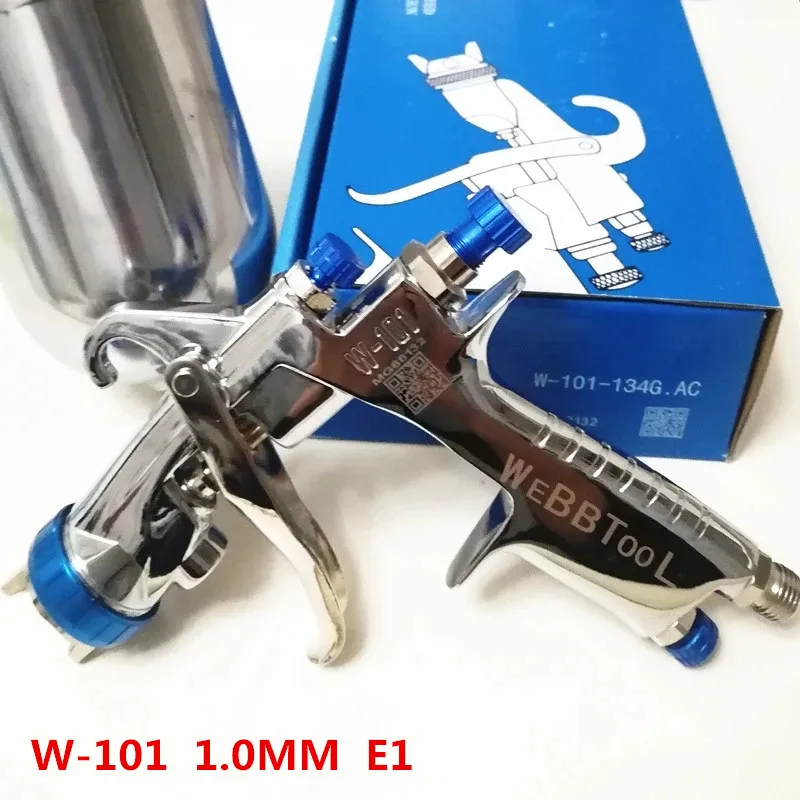 Натуральная qr cod W-101 пистолет-распылитель 134G w101 HVLP ручной Краски пистолет тяжести 1,0/1,3/1,5/1,8 мм мебель покрытия автомобиля Краски Инж - Цвет: W-101G 1.0MM