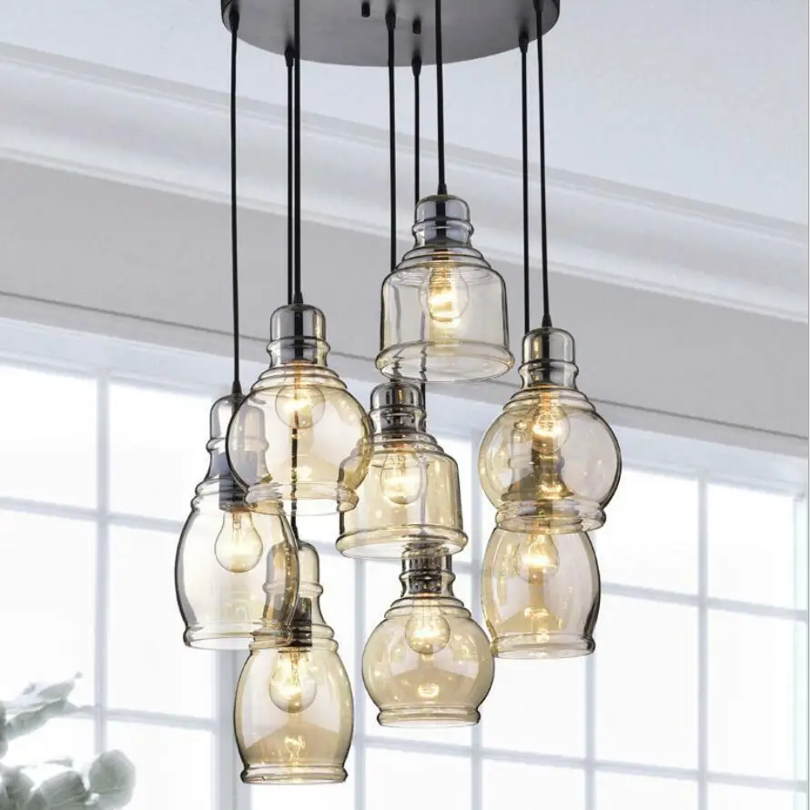 Винтажная подвесная стеклянная люстра для кухонного островка потолочное