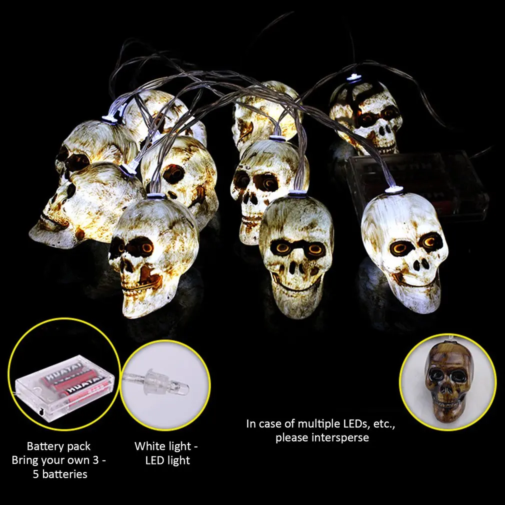 Яркий 10 Светодиодный светильник s фонари вечерние реквизит для дома украшения для Хеллоуина, Тыква Гирлянда Фея на батарейках светильник - Цвет: Яркий