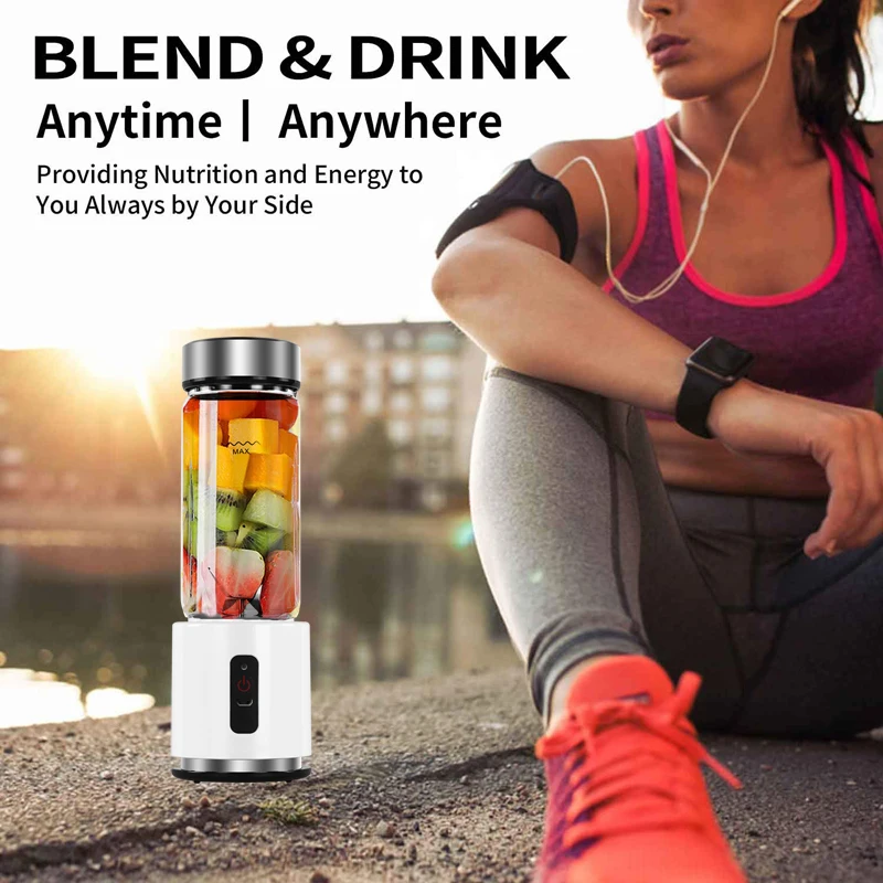 380 мл стеклянная чашка небольшой блендер соковыжималка 4000 мАч портативный USB