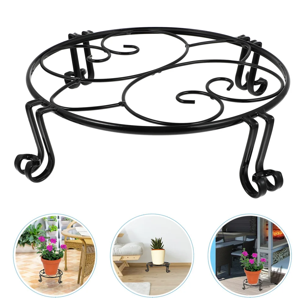 

1pc Metal Art Flowerpot Rack Balcony Bonsai Holder Potted Plant Storage Stand