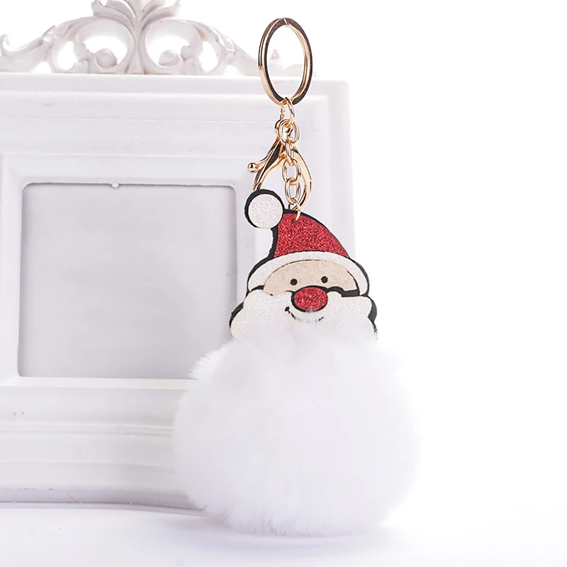 Рождество Санта Клаус искусственный мех брелки Рождественский брелок подарок