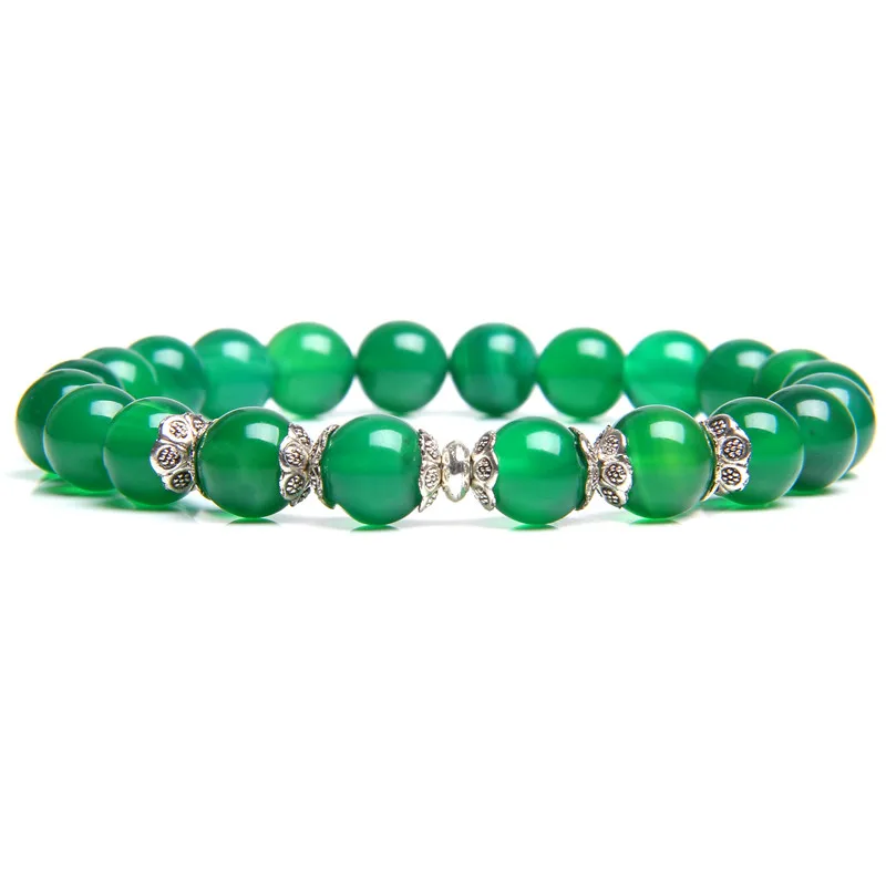 Женский счастливый Тибетский Зеленый натуральные Агаты каменные бусины