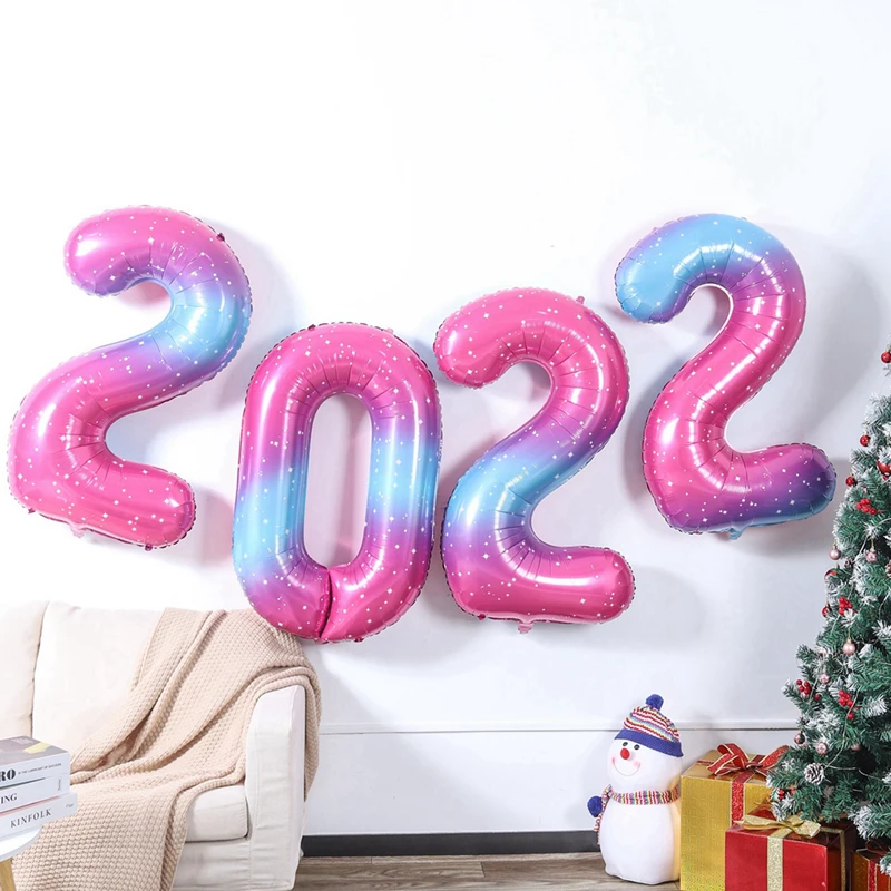 

40 дюймов синий розовый градиент 2022 воздушный шар Новогодние рождественские украшения для дома рождественские подарки Navidad 2022 новогодний де...