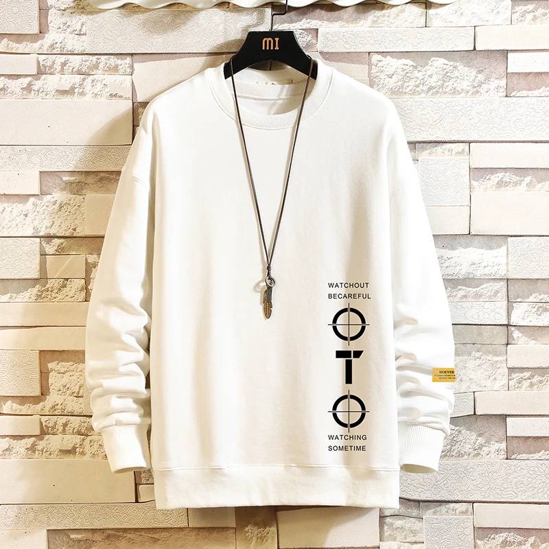 

2021 new men's sweater hoodie men's autumn and winter Hong Kong style casual fashion loose large size O-neck shirt M-5XL