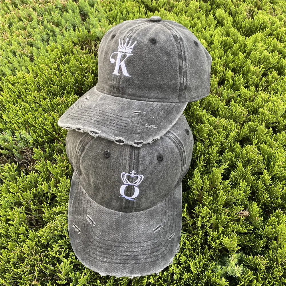 Бейсболка King Queen для мужчин и женщин Кепка от солнца в стиле хип-хоп черная пар