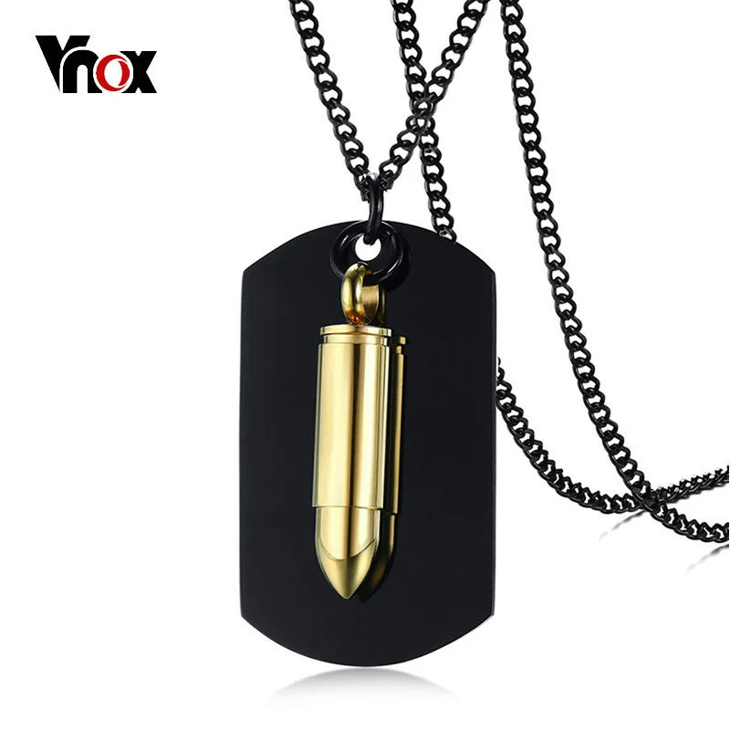 Ожерелье Vnox с подвеской в виде пули золотого тона для мужчин ювелирные изделия