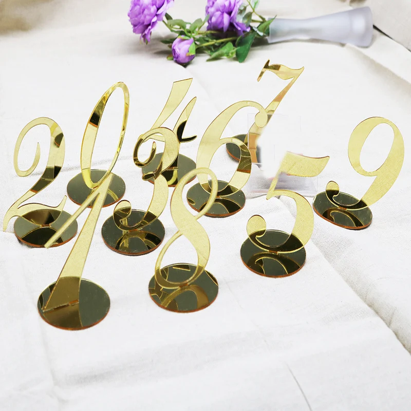 

Hexagon Table Number Signs for Wedding Party Decor Silver Gold Acrylic Number Birthday GeometricTable Seat Card Roman