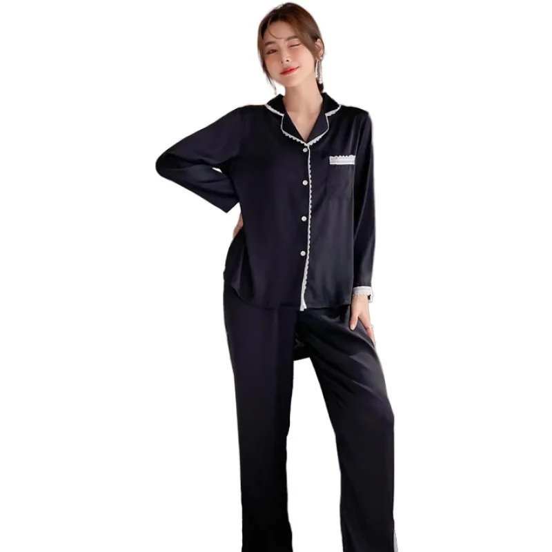 

Sleep Set Satin Nightwear Female Pajamas Suit Home Clothing Intimate Lingerie Sexy Novelty Spring New Arrival Homewear