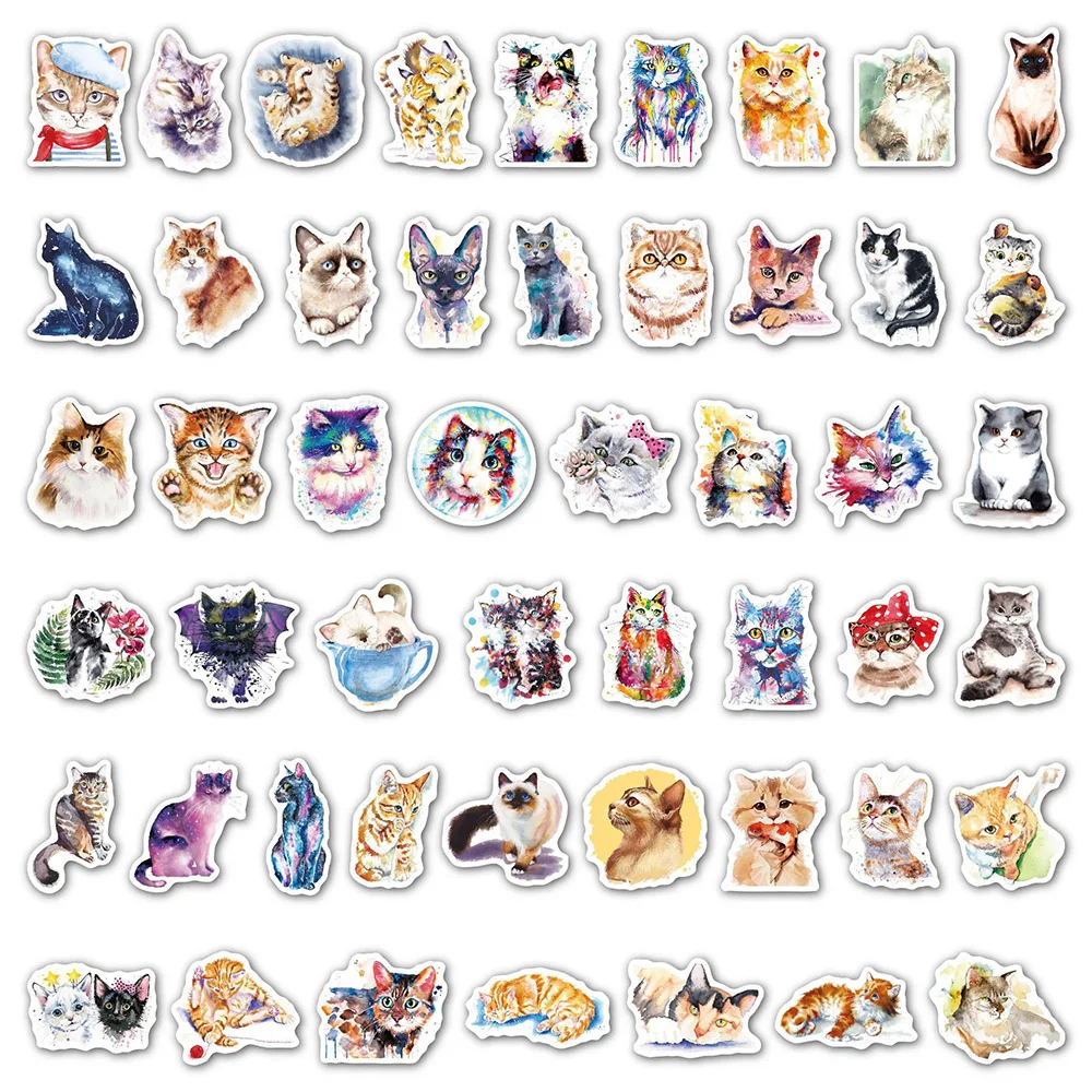 103050pcs cute cats animal graffiti stickers cartoon decals kids toy diary suitcase scrapbook phone laptop waterproof sticker free global shipping