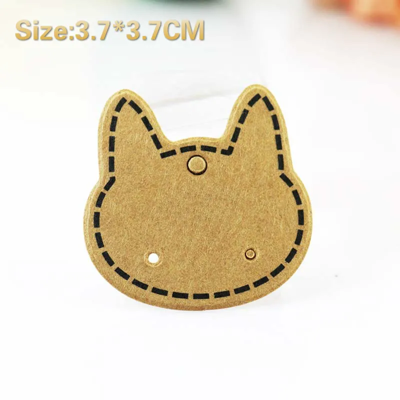 brown cat 100 шт./лот, прямоугольные серьги в виде кота, бумажный полипропиленовый пакет, ювелирная брошь, подвеска, ожерелье, браслет, кольца, подарки для волос, демонстрационные карты - Цвет: brown cat