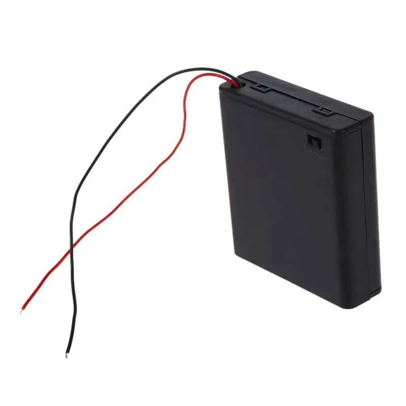 2 Pcs 4 x AA 6V Battery Holder Case Box Wired ON/OFF Switch w Cover |