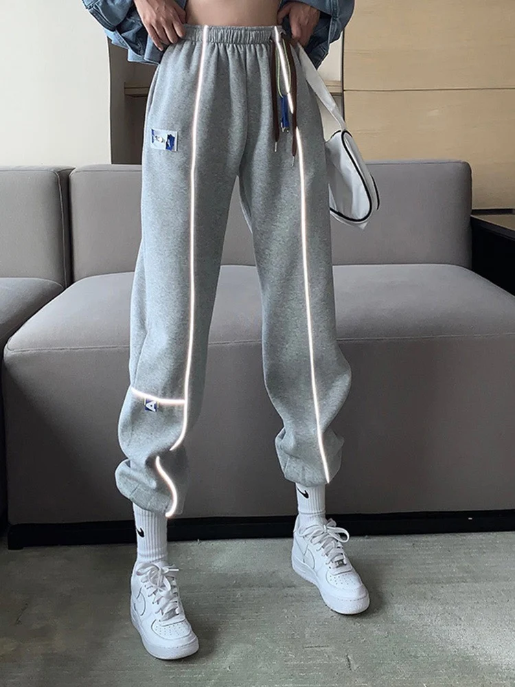 Брюки мужские/женские 2021ss с вышивкой светоотражающие полосы по бокам | Мужская