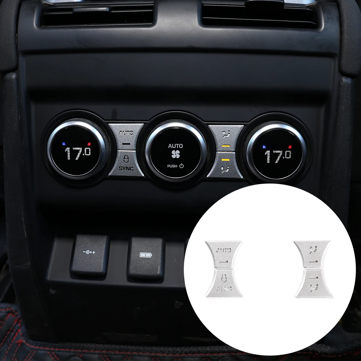 

Car Rear Air Condition Button Patch Decoration Sticker Silver For Land Rover Defender 2020-2022 Car Styling Interior Accessories