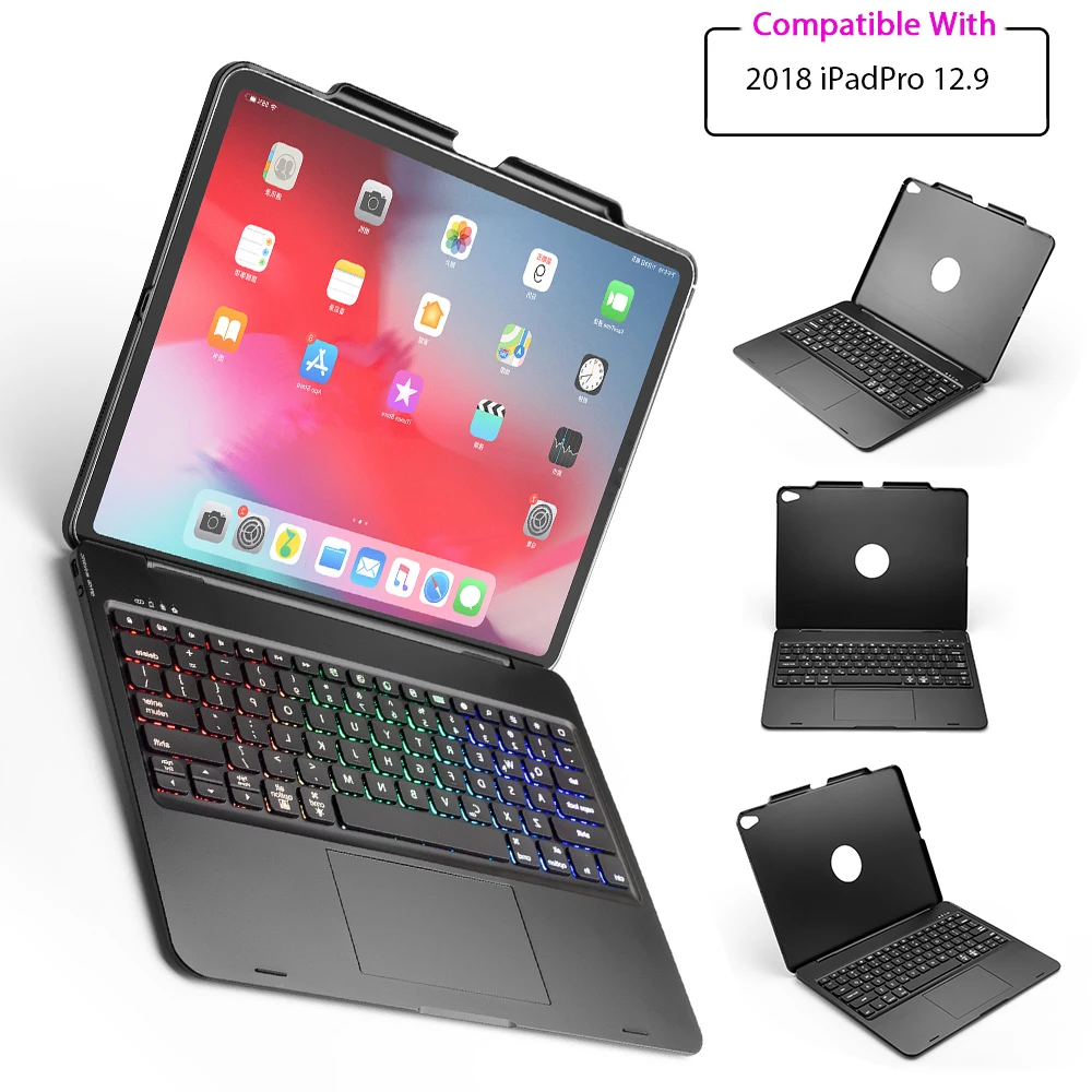 Беспроводная Bluetooth клавиатура с тачпадом и подсветкой 7 цветов|Чехлы для