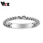 Vnox 9 мм Нержавеющая сталь браслет ID и браслет классический серебристый высокое качество Мода ювелирные изделия