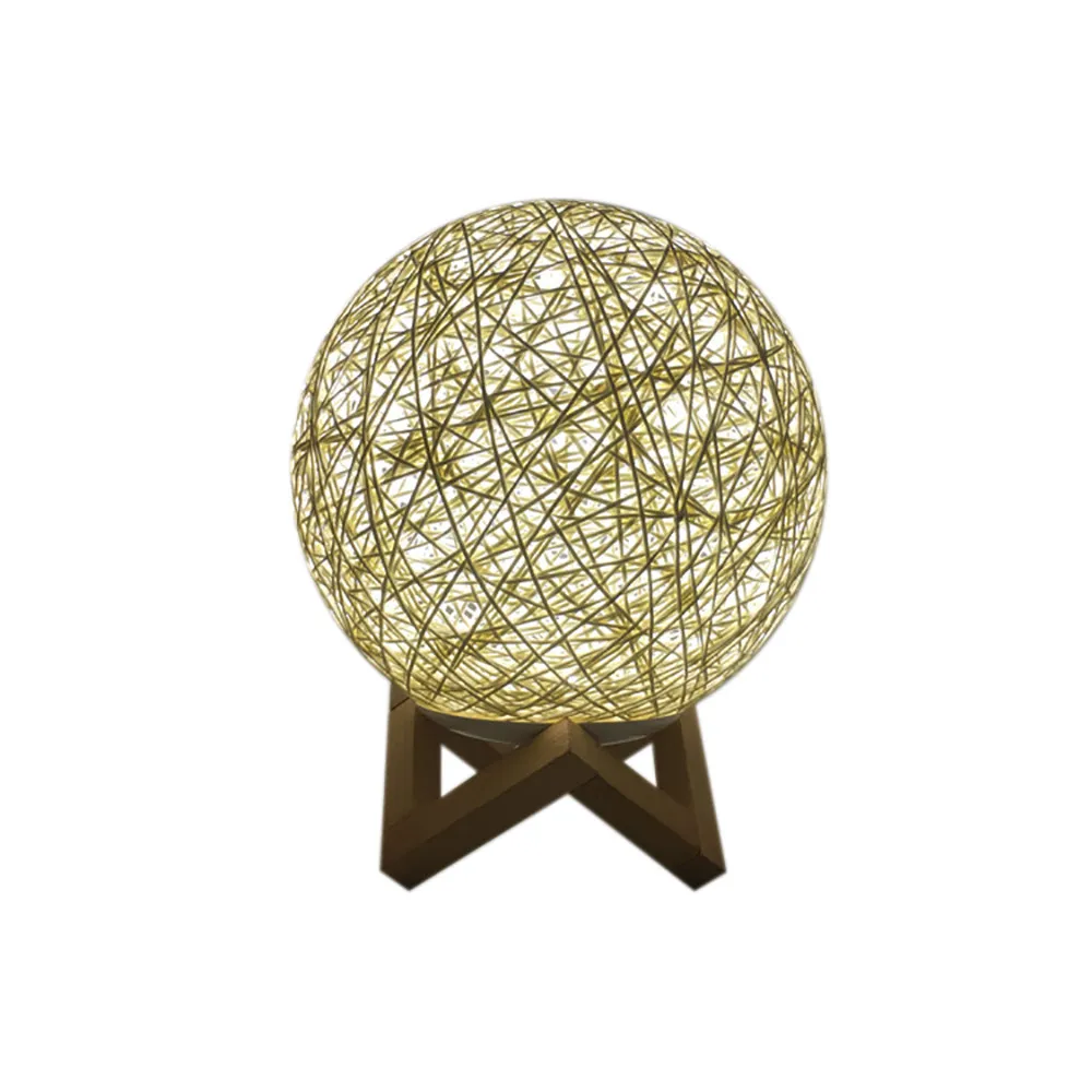 

3D LED Rattan Moon Night Light Moonlight Usb Charging Table Desk Moon Lamp Decoration For Home Table Lamps Home