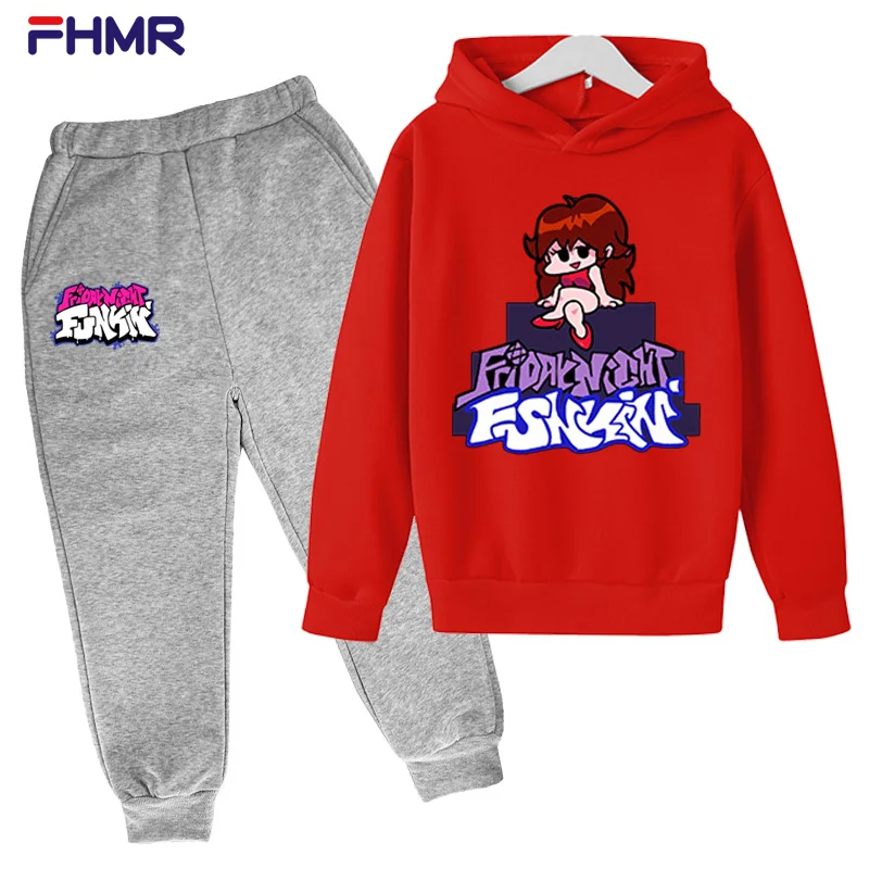 

Color Friday Night Funkin Hoodie Set Autumn Children's Top + Pants 2-piece Set Children's Clothing Set 4-14YFashion Girls Boys