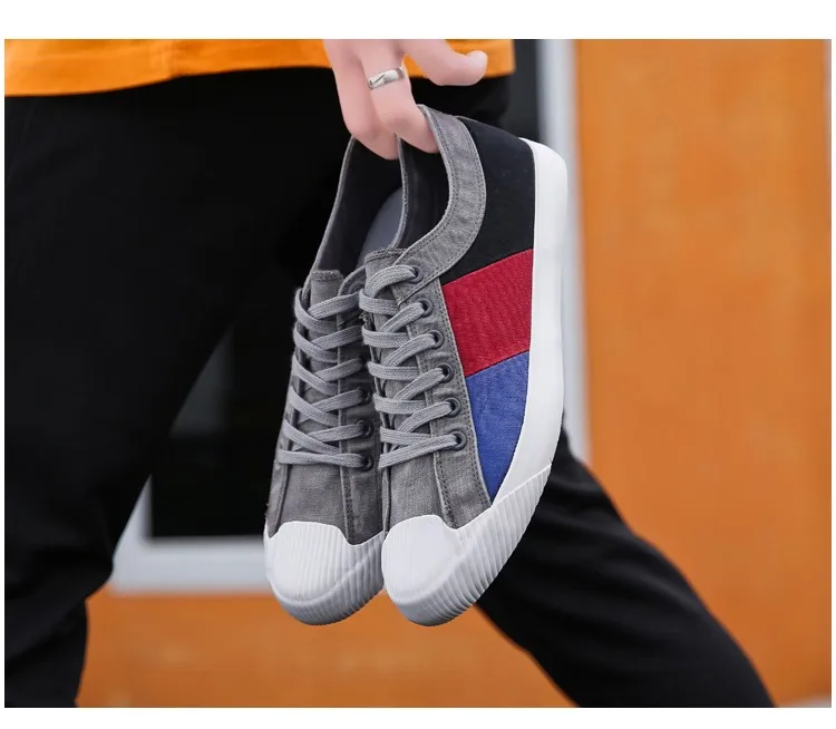 Британский стиль модные мужские парусиновые теннисные туфли US10.5 военно-морской