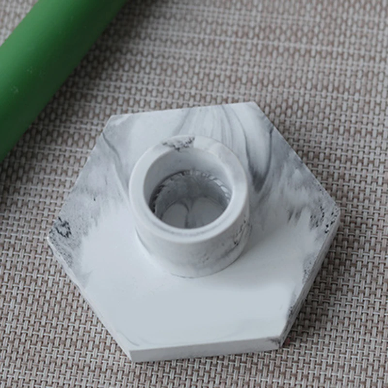 Силиконовая шестиугольная форма для подсвечников эпоксидная литья под