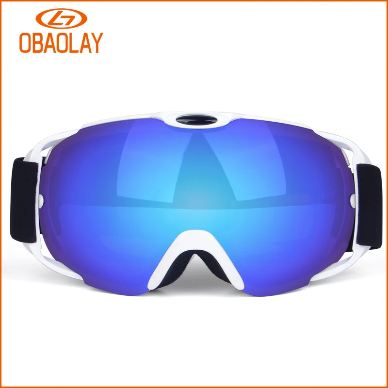 

OBAOLAY Brand Ski Goggles Double Layers UV400 Anti-fog Big Ski Mask Glasses Skiing Snow Men Women Snowmobile Snowboard Goggles