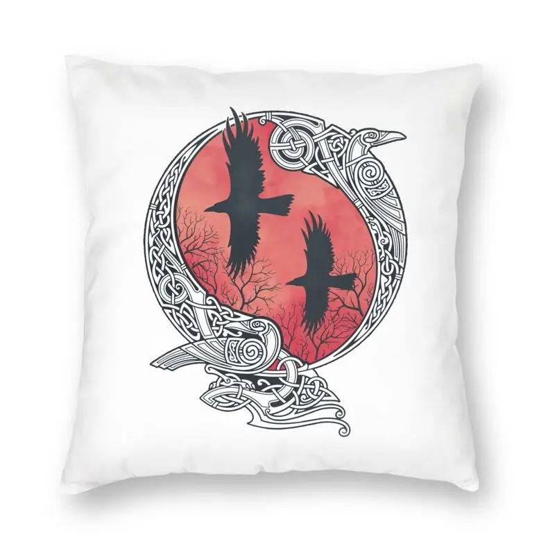 Роскошная наволочка Hugin Munin с вороном Северной мифологии декоративная для