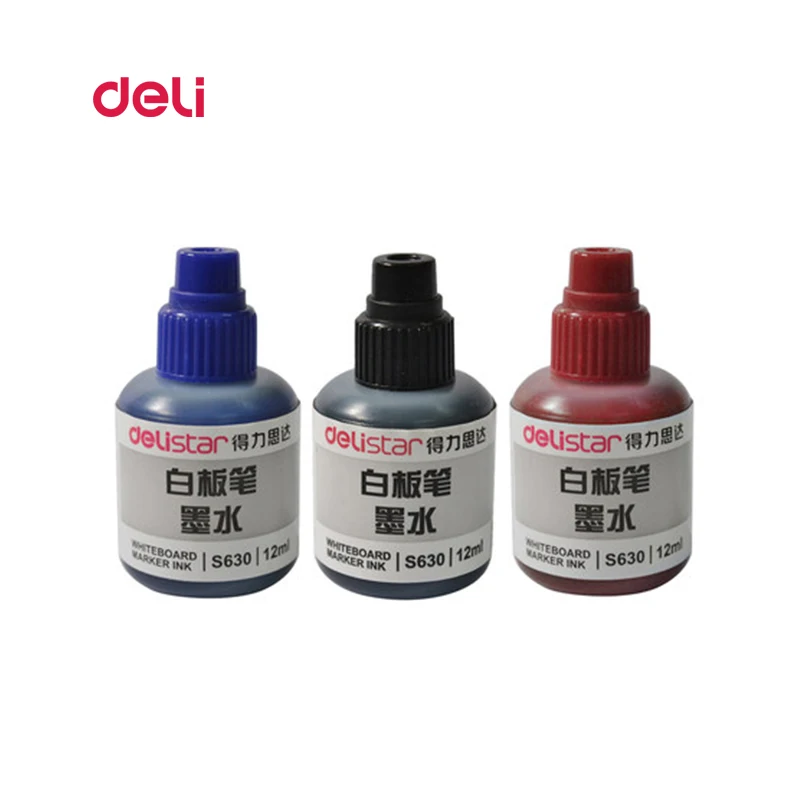 

Deli Erasable Whiteboard Marker Pen 1pcs Whiteboard + 1 bottle ink set office Dry Erase Markers Blue Black Red Office Supplies