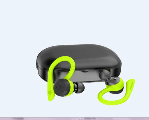 Зеленый HIFI стерео Заушник бутоны BE1018 TWS мини bluetooth-гарнитура 5,0 спортивные наушники с ушками IPX7 водонепроницаемые наушники - Цвет: Зеленый