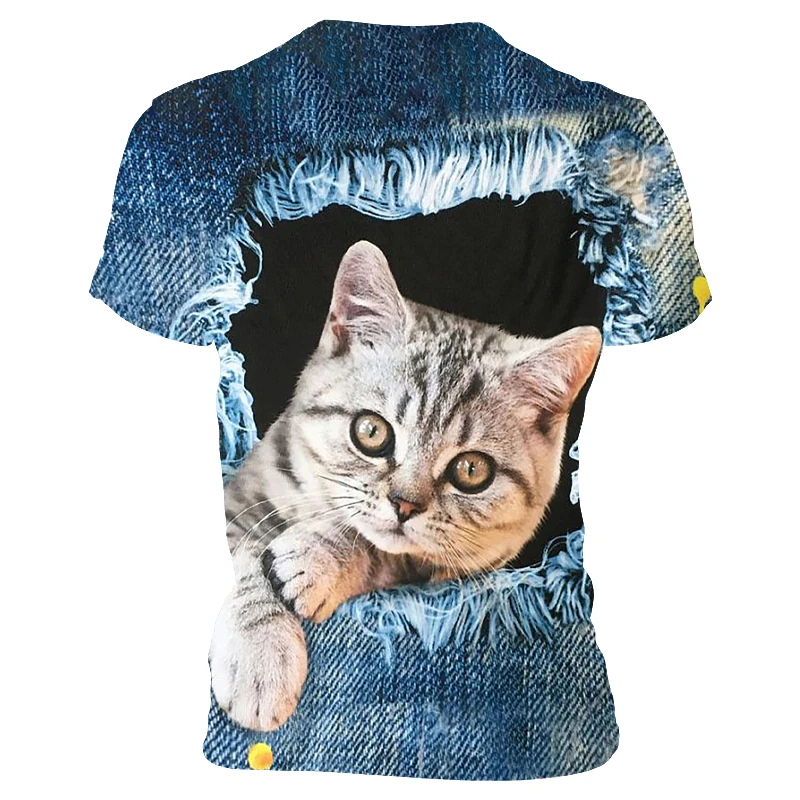 

Men's fashion cat pattern men's T-shirt 3D printed 2021 summer new T-shirt men's casual top large T-shirt