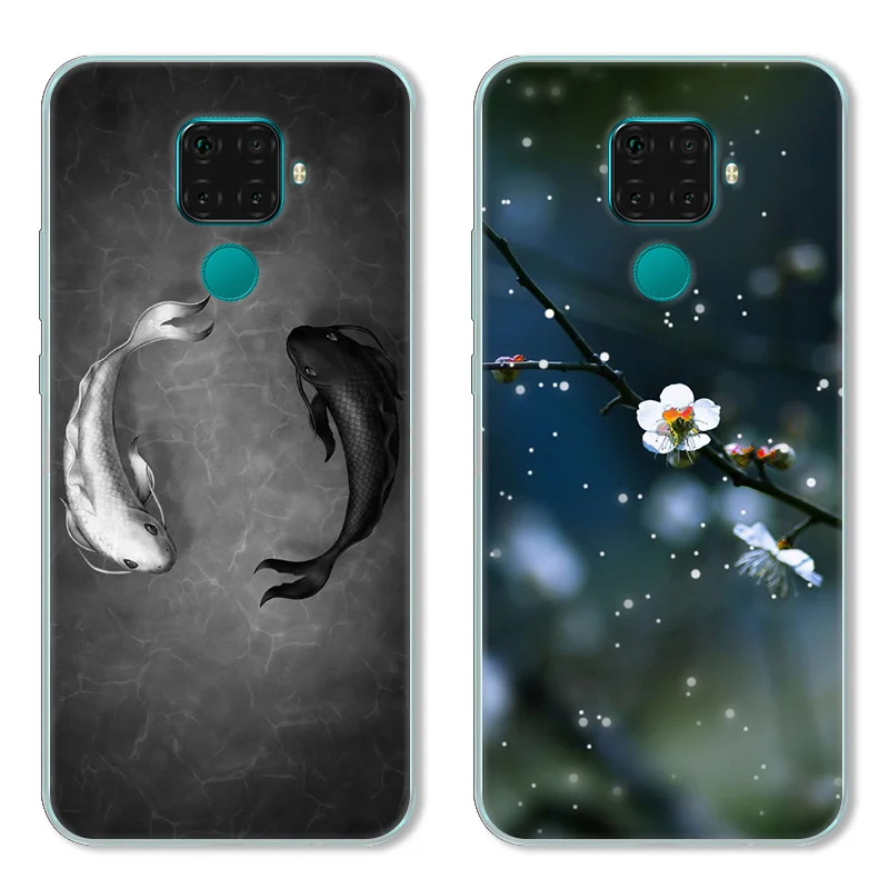 Чехол для huawei Nova 5i Pro/mate 30 Lite с изображением рыбки и кошки чехол мобильного