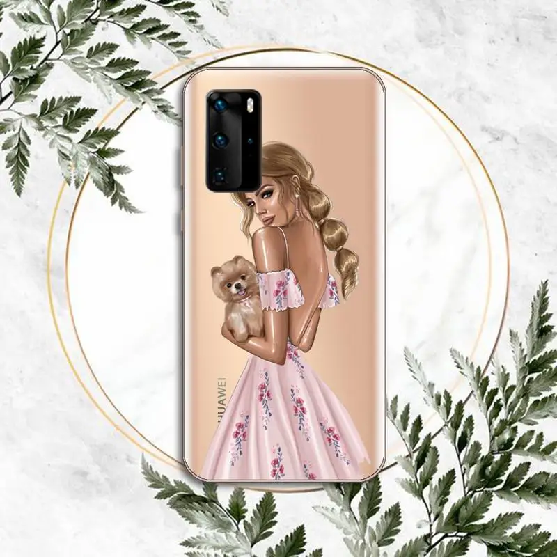 

VOGUE Christmas Princess Girl Female Phone Case Clear Transparent for huawei honor P 40 30 20 lite Pro 10 i 8 9 x p smart 2019