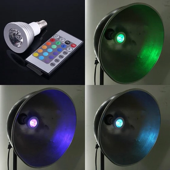 

E14 3W 16 Colors RGB LED Light Bulb E14 Remote Control AC 90-240V