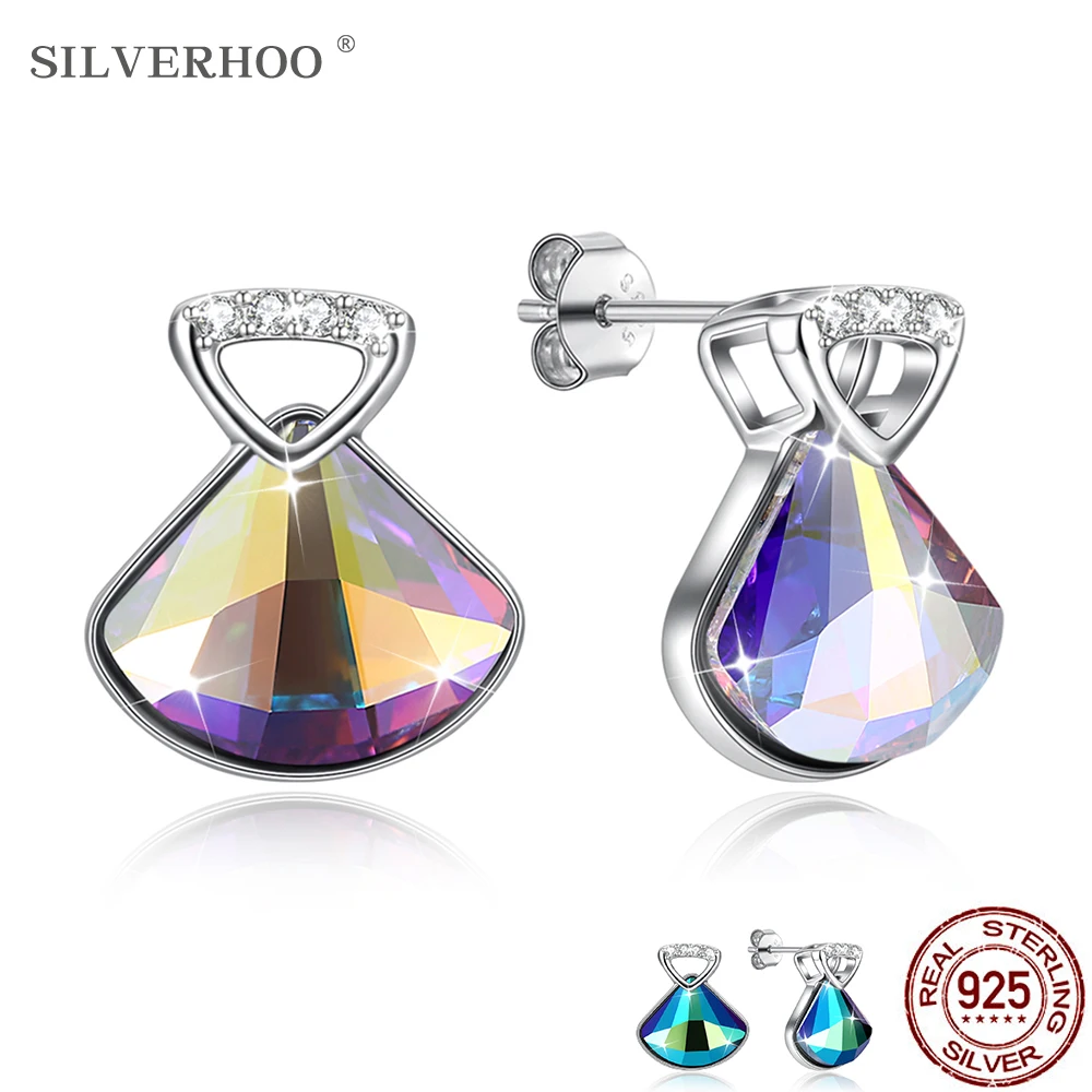 

Серьги женские из серебра 925 пробы, с австрийским кристаллом