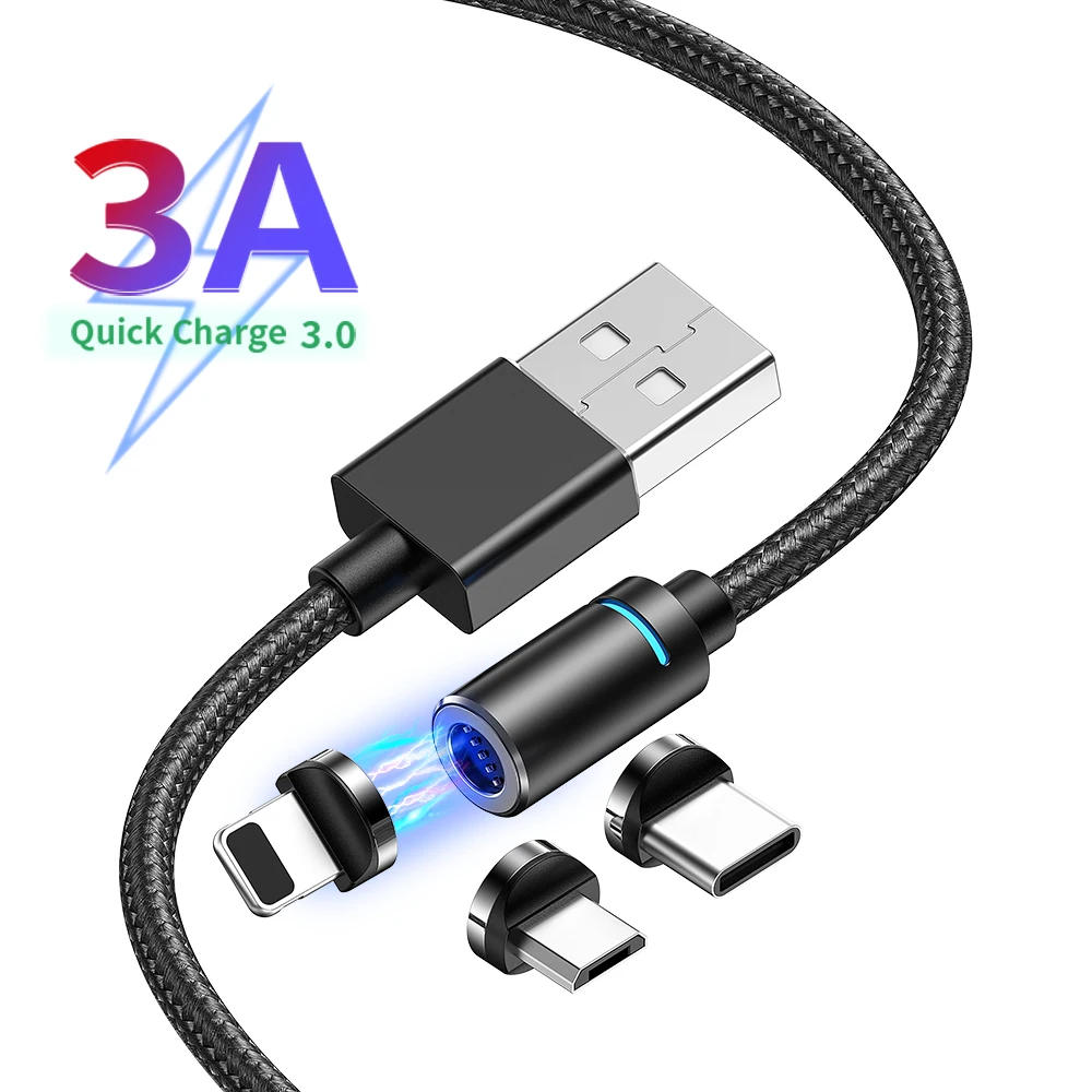 Udyr 3A магнитное зарядное устройство USB Type C кабель для iPhone Быстрая Зарядка Micro Xiaomi