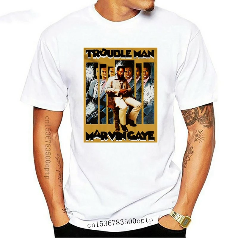 

Новинка 2021, Мужская футболка Marvin Gaye, размер S-2XL-3XL, черный цвет, подарок на день рождения, топы, футболки