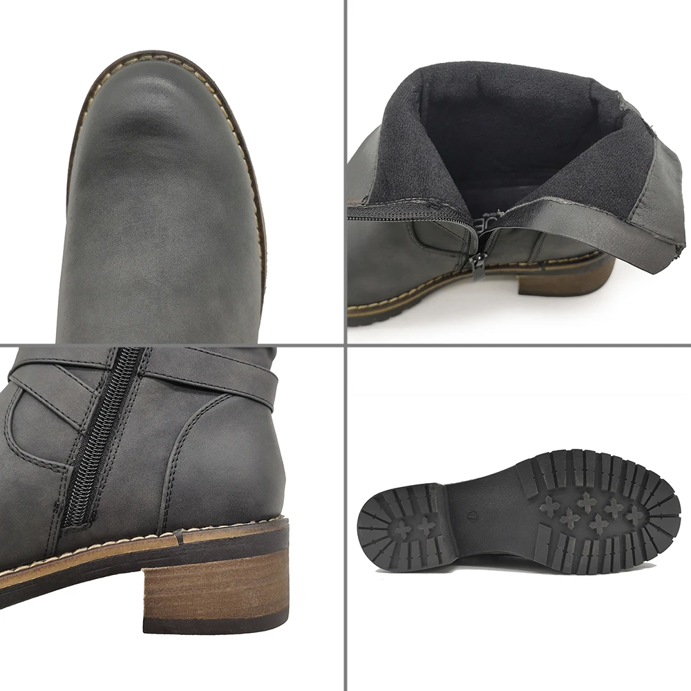 

New Women Ankle Boots Thick Bottom Zipper Shoes Women Winter Warm Shoes Fashion Cool footwear Size 36-41