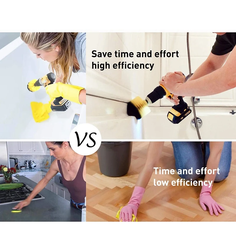 

15Pcs Drill Brush Attachments Set Scrub Pads & Sponge Buffing Pads Power Scrubber Brush with Extend Long Attachment