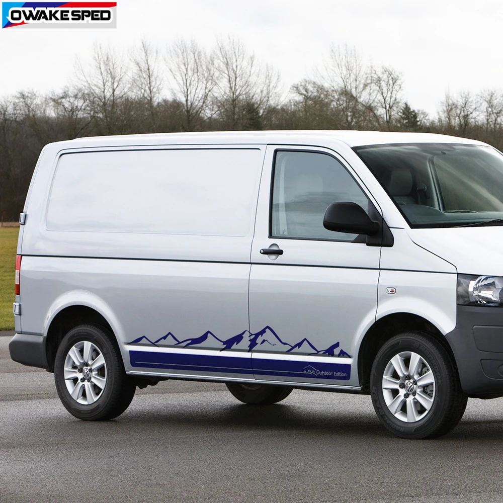 Двухсторонняя наклейка гор для VW Transporter Multivan T4 T5 T6 уличная версия Полоска