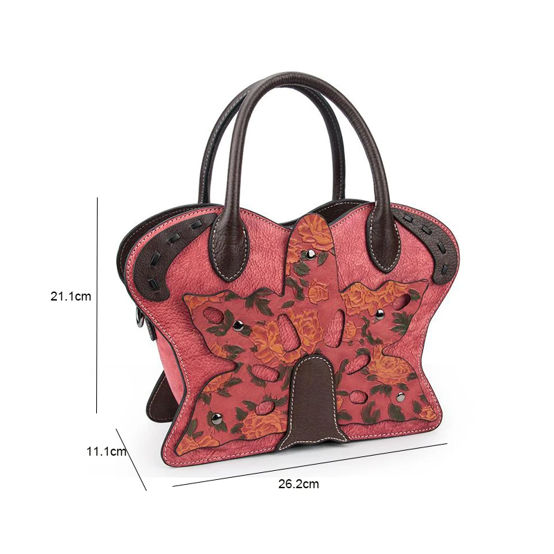 

Johnature Retro Cowhide Luxury Handbags Women Bags 2021 New Leisure Handmade Embossing Casual Tote Shoulder & Crossbody Bags