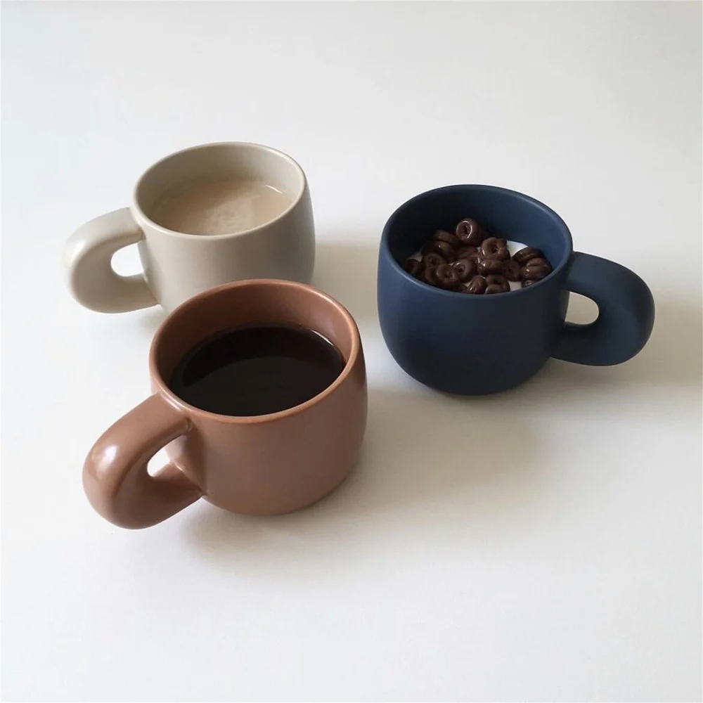 

Ins Wind Pure Color Simple Water Cup Milk Cup Home Office Tea Cup Coffee Cup Ceramic Cup L1
