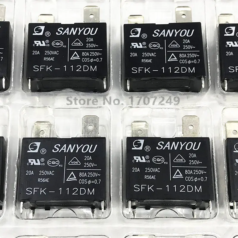 

1Pcs Original SANYOU Relay SFK-112DM 12VDC 20A 250VAC 4Pins Air Conditioner Relay can replace JQX-102F HF102F-12V G4A-1A-E-12V