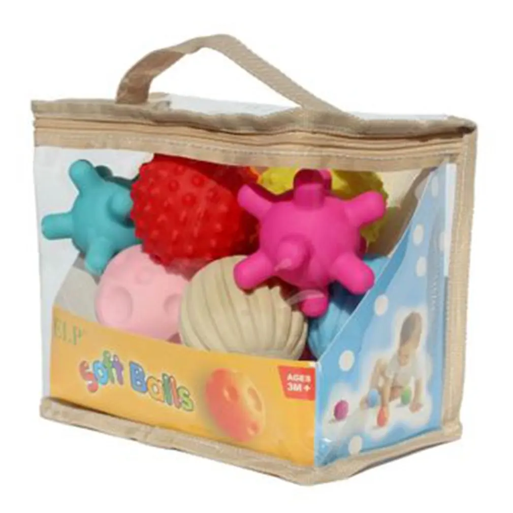 

10pcs Soft Sensory Balls Baby Hand Catch Massage Balls with BB Sound Effect Grasping Balls Educational Toys for Kids Baby