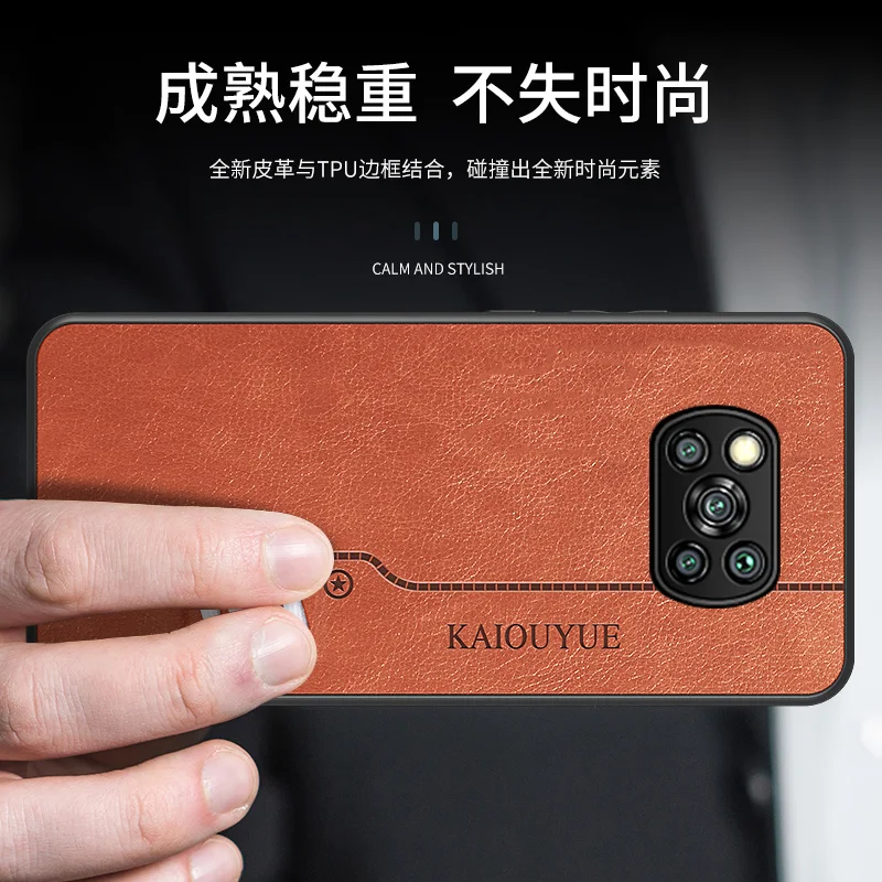 for xiaomi poco x3 nfc case luxury pu leather skin protective back cover case for xiaomi poco m3 f2 pro m2 x2 x3 pro phone shell free global shipping