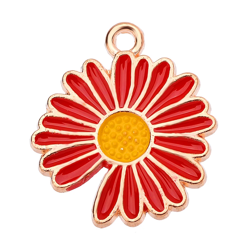 JQ 15 шт. милый маленький ожерелье Маргаритка кулон розовый красный желтый синий