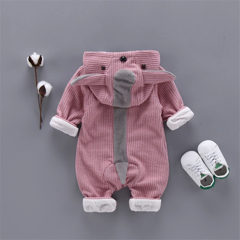 Детский флисовый комбинезон зимний с длинным рукавом для новорожденных